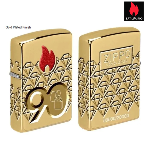 Zippo 49866 – Zippo 90th Anniversary Limited Edition - Zippo 2022 Collectible Of The Year Asia - Gold Plated - Zippo Coty 2022 Asia 2