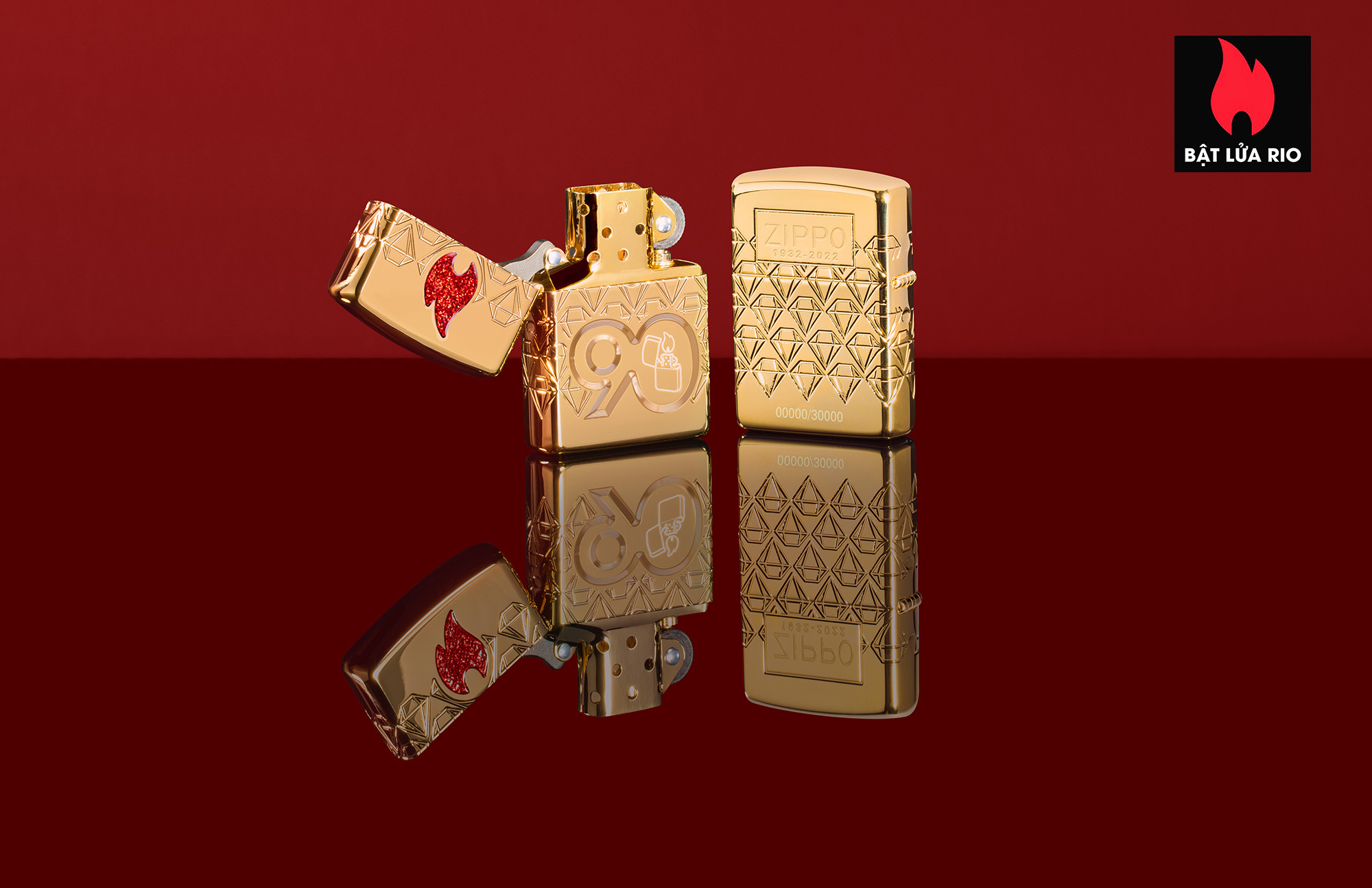 Zippo 49866 – Zippo 90th Anniversary Limited Edition - Zippo 2022 Collectible Of The Year Asia - Gold Plated - Zippo Coty 2022 Asia 18