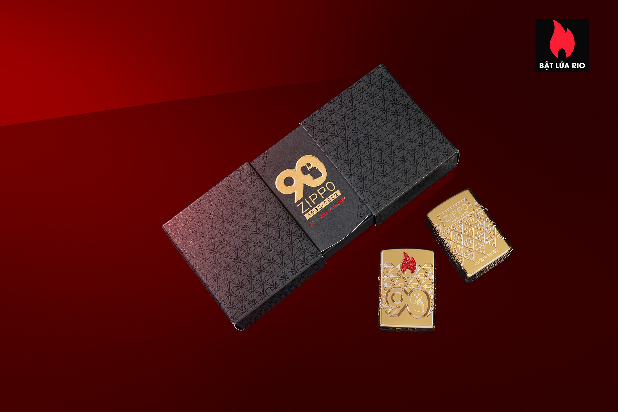 Zippo 49866 – Zippo 90th Anniversary Limited Edition - Zippo 2022 Collectible Of The Year Asia - Gold Plated - Zippo Coty 2022 Asia 6