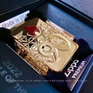 Zippo 49866 – Zippo 90th Anniversary Limited Edition - Zippo 2022 Collectible Of The Year Asia - Gold Plated - Zippo Coty 2022 Asia 72