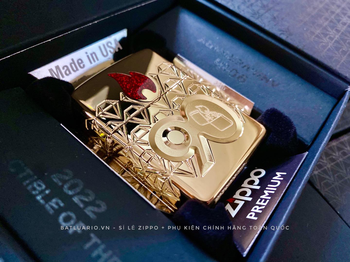 Zippo 49866 – Zippo 90th Anniversary Limited Edition - Zippo 2022 Collectible Of The Year Asia - Gold Plated - Zippo Coty 2022 Asia 72