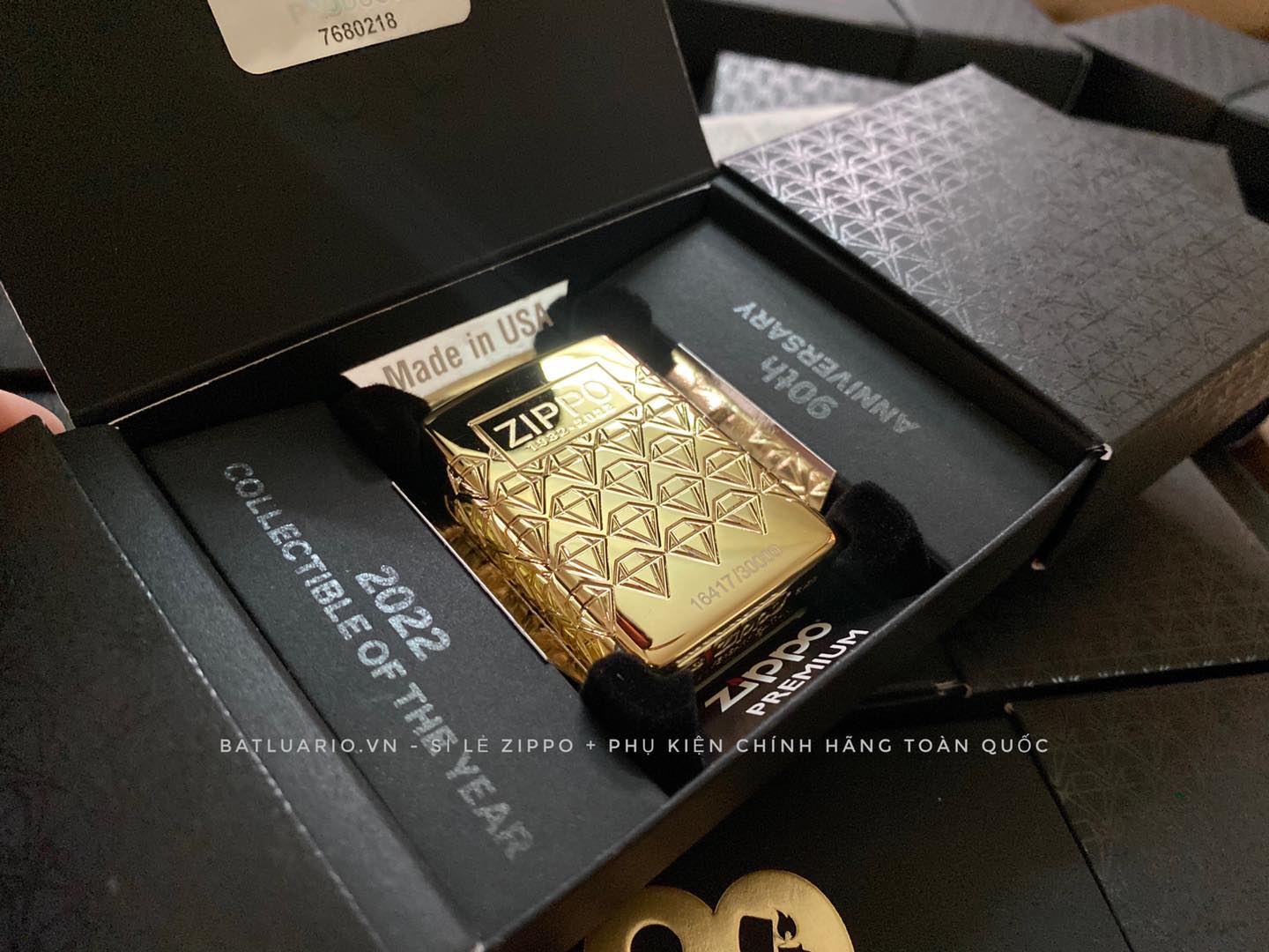 Zippo 49866 – Zippo 90th Anniversary Limited Edition - Zippo 2022 Collectible Of The Year Asia - Gold Plated - Zippo Coty 2022 Asia 75