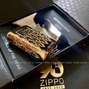 Zippo 49866 – Zippo 90th Anniversary Limited Edition - Zippo 2022 Collectible Of The Year Asia - Gold Plated - Zippo Coty 2022 Asia 77