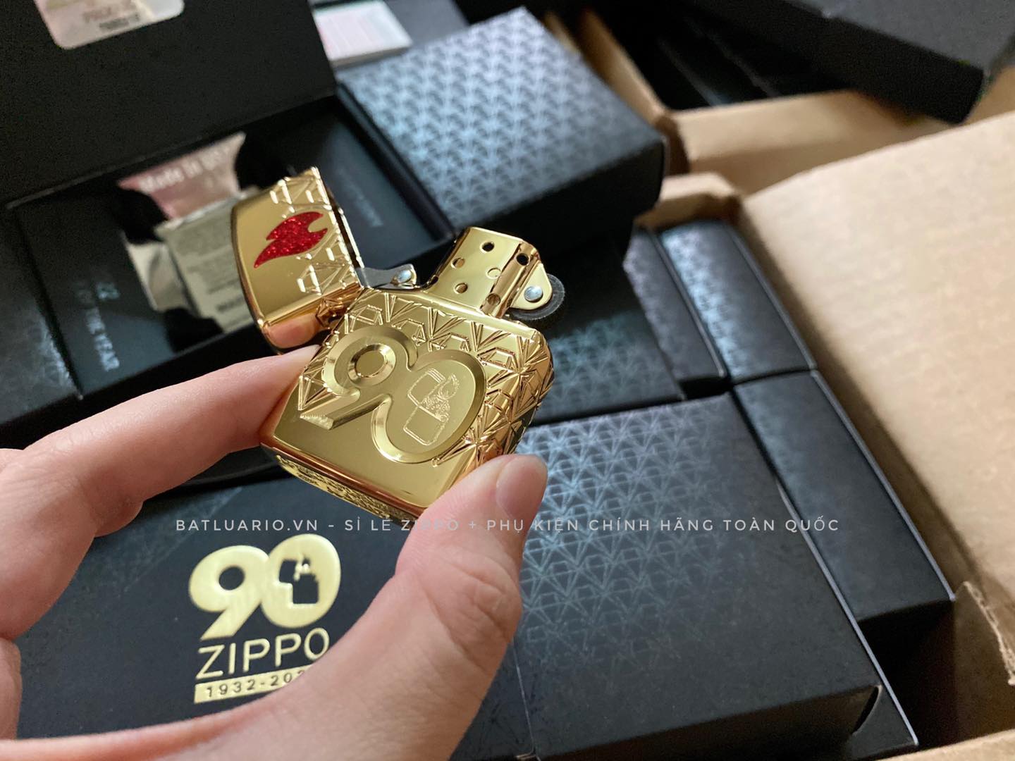 Zippo 49866 – Zippo 90th Anniversary Limited Edition - Zippo 2022 Collectible Of The Year Asia - Gold Plated - Zippo Coty 2022 Asia 86