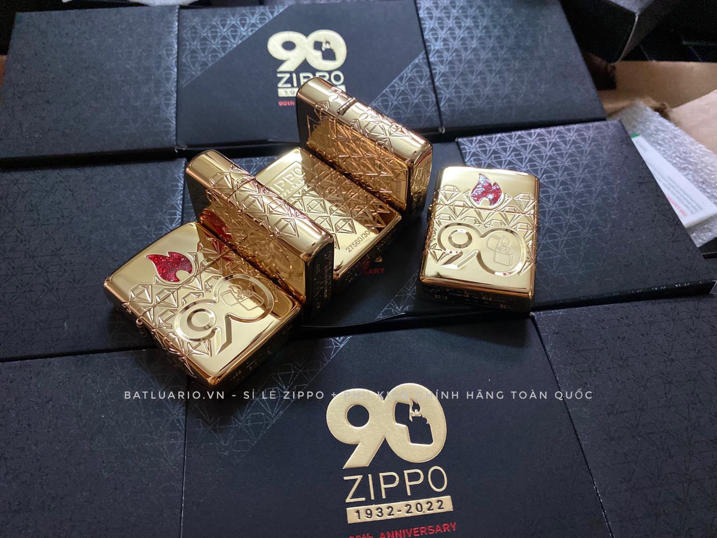Zippo 49866 – Zippo 90th Anniversary Limited Edition - Zippo 2022 Collectible Of The Year Asia - Gold Plated - Zippo Coty 2022 Asia 35
