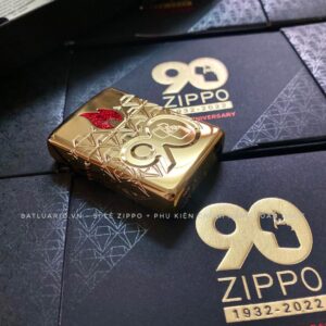 Zippo 49866 – Zippo 90th Anniversary Limited Edition - Zippo 2022 Collectible Of The Year Asia - Gold Plated - Zippo Coty 2022 Asia 60