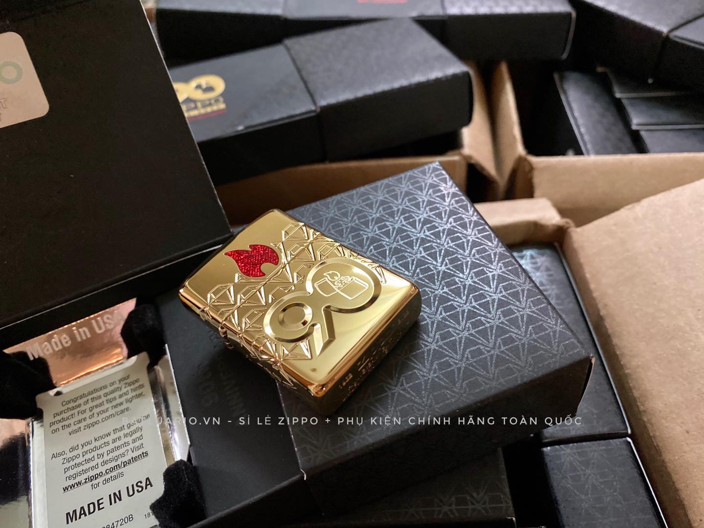 Zippo 49866 – Zippo 90th Anniversary Limited Edition - Zippo 2022 Collectible Of The Year Asia - Gold Plated - Zippo Coty 2022 Asia 69