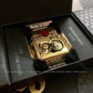 Zippo 49866 – Zippo 90th Anniversary Limited Edition - Zippo 2022 Collectible Of The Year Asia - Gold Plated - Zippo Coty 2022 Asia 72