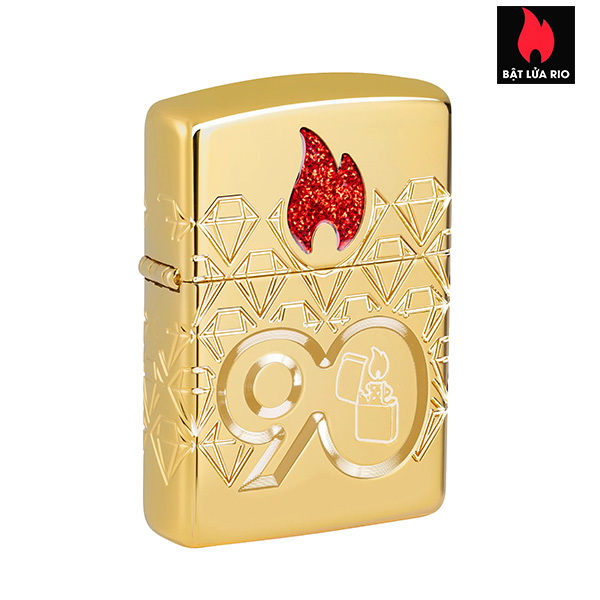 Zippo 49866 – Zippo 90th Anniversary Limited Edition - Zippo 2022 Collectible Of The Year Asia - Gold Plated - Zippo Coty 2022 Asia