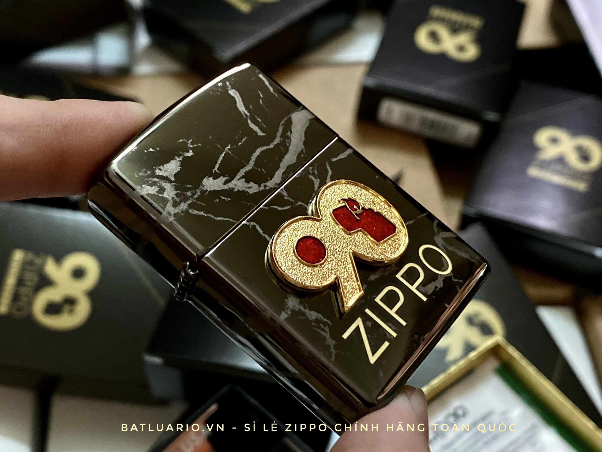 Zippo 49864 - Zippo 90th Anniversary Commemorative High Polish Black 22