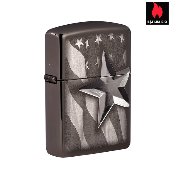 Zippo 49350 - Zippo Armor® Retro Star Design Black Ice®