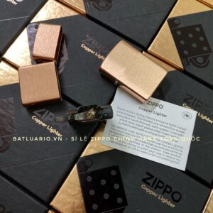 Zippo 48107 - Zippo Solid Copper - Zippo Copper Case With Black Coated Stainless Steel Insert - Zippo Đồng Đỏ Nguyên Khối 2022 101
