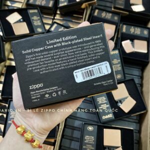 Zippo 48107 - Zippo Solid Copper - Zippo Copper Case With Black Coated Stainless Steel Insert - Zippo Đồng Đỏ Nguyên Khối 2022 77
