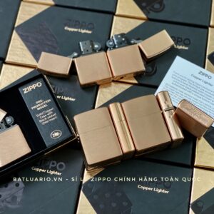 Zippo 48107 - Zippo Solid Copper - Zippo Copper Case With Black Coated Stainless Steel Insert - Zippo Đồng Đỏ Nguyên Khối 2022 86