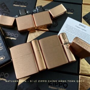 Zippo 48107 - Zippo Solid Copper - Zippo Copper Case With Black Coated Stainless Steel Insert - Zippo Đồng Đỏ Nguyên Khối 2022 89