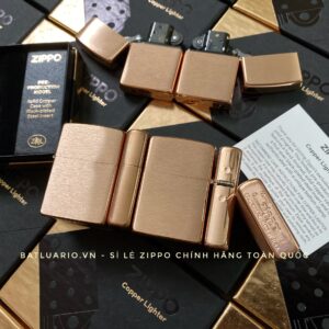 Zippo 48107 - Zippo Solid Copper - Zippo Copper Case With Black Coated Stainless Steel Insert - Zippo Đồng Đỏ Nguyên Khối 2022 90