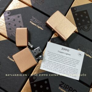 Zippo 48107 - Zippo Solid Copper - Zippo Copper Case With Black Coated Stainless Steel Insert - Zippo Đồng Đỏ Nguyên Khối 2022 98