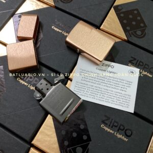 Zippo 48107 - Zippo Solid Copper - Zippo Copper Case With Black Coated Stainless Steel Insert - Zippo Đồng Đỏ Nguyên Khối 2022 99