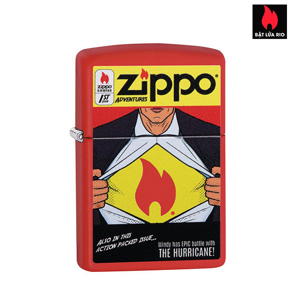 Zippo 233 Comic Design Red Matte