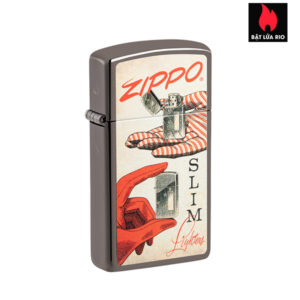 Zippo 48396 - Zippo Vintage Design Slim Black Ice