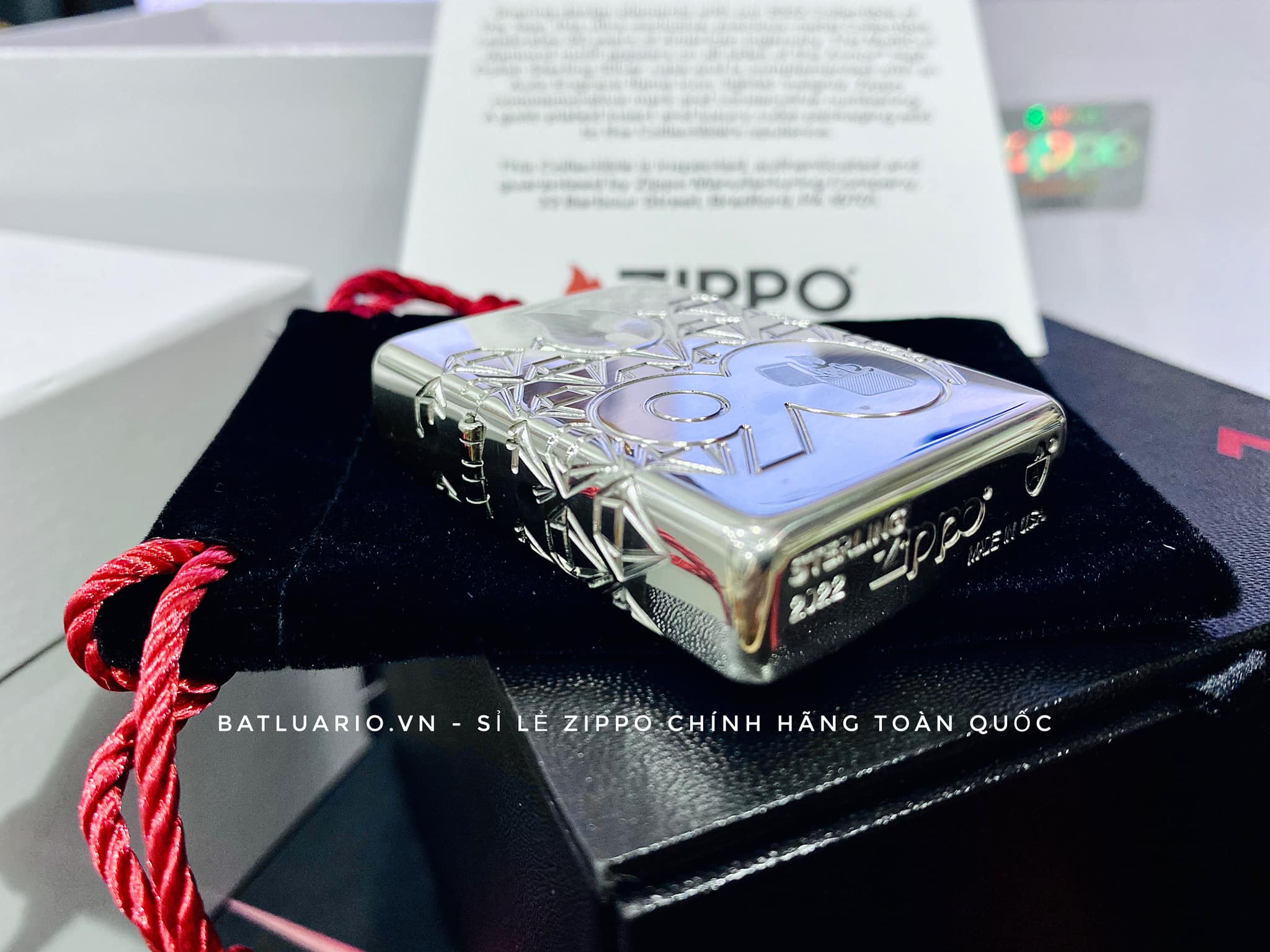 Zippo Limited Edition 90th Anniversary Sterling Silver - Zippo 90th Anniversary Sterling Silver Collectible - Zippo 48461 92