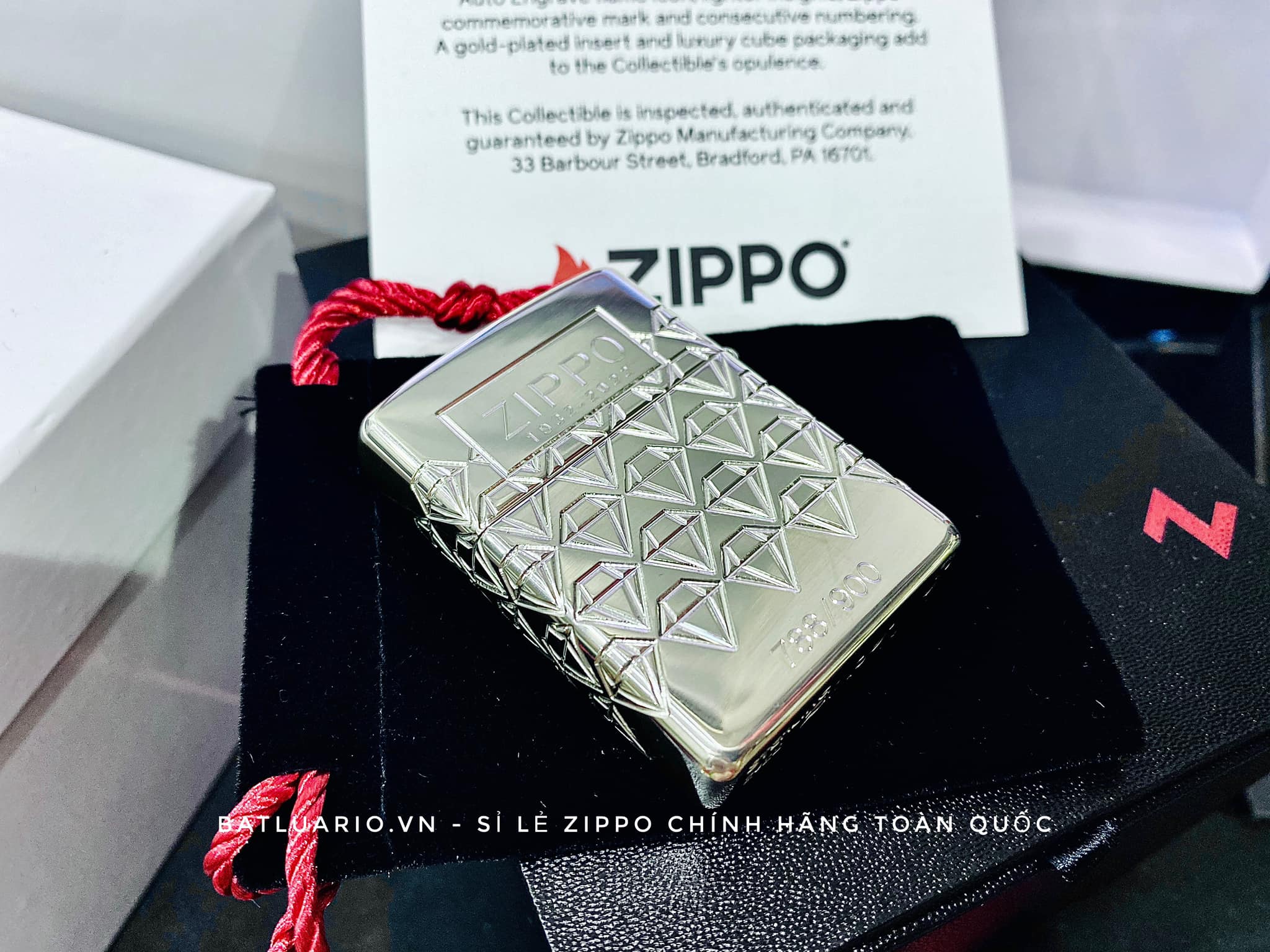Zippo Limited Edition 90th Anniversary Sterling Silver - Zippo 90th Anniversary Sterling Silver Collectible - Zippo 48461 96