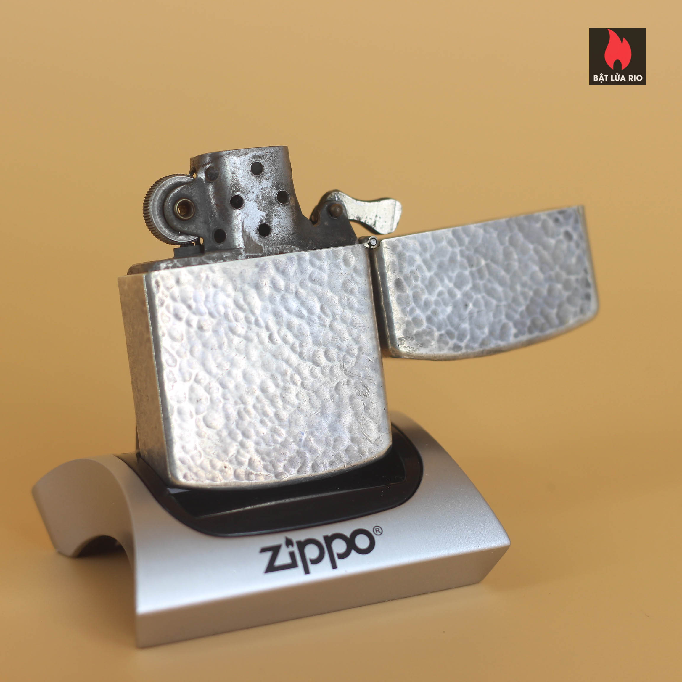 Zippo 1940s - Bạc Khối Guatemala - Sterling Silver 900 - Emblem Vàng Khối 25