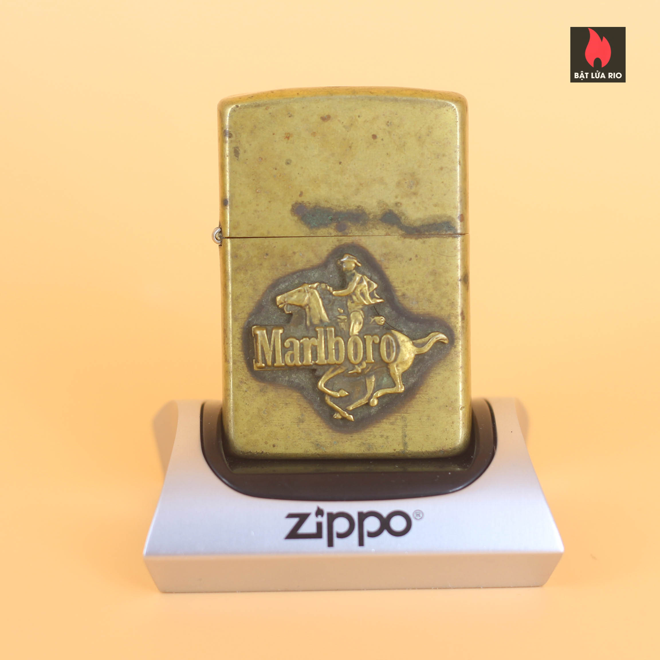 Zippo 1982 - Zippo Marlboro Running HorseMan 1982 - Solid Brass 15