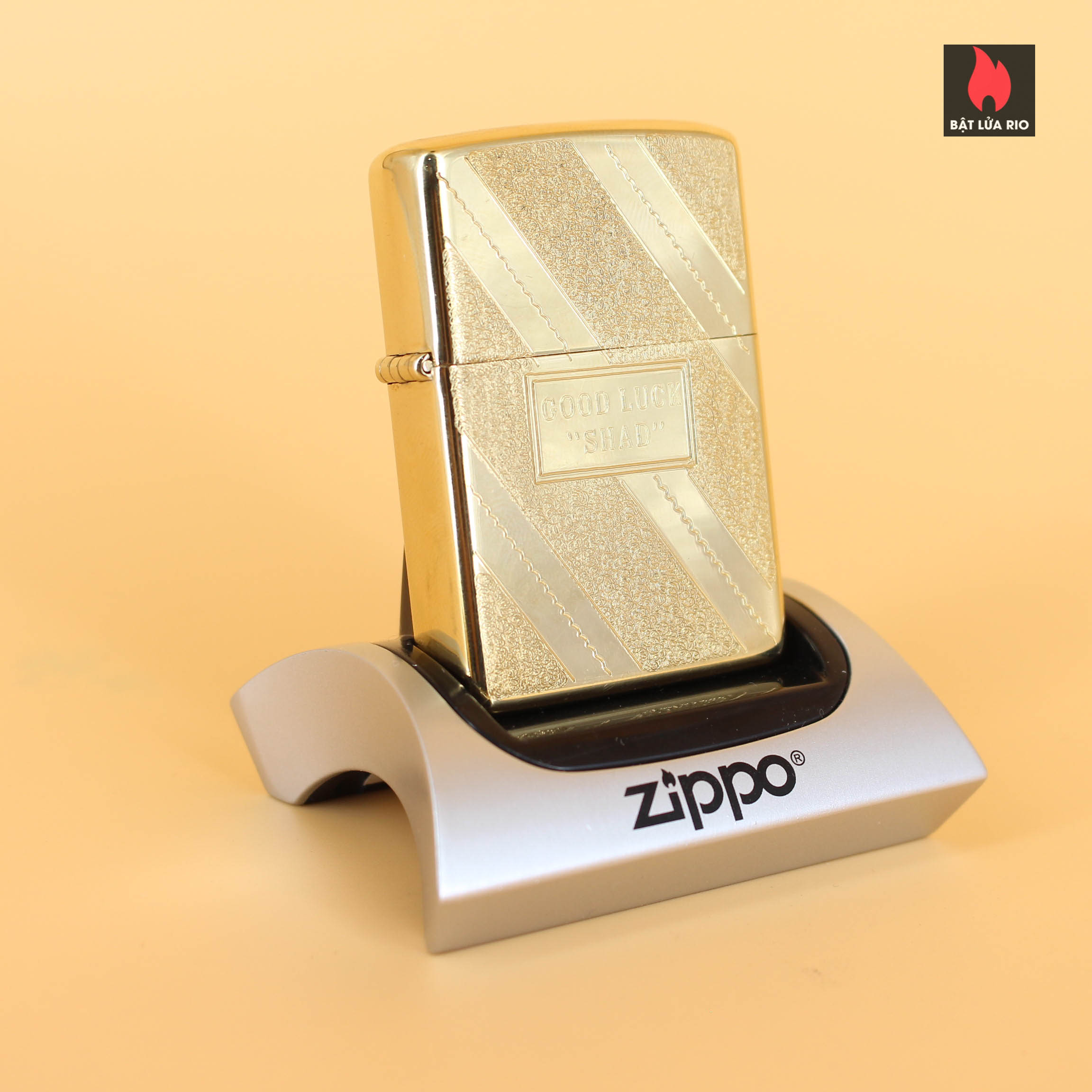 Zippo Xưa 1979 - Gold Plate Golden Elegance - Good Luck SHAD