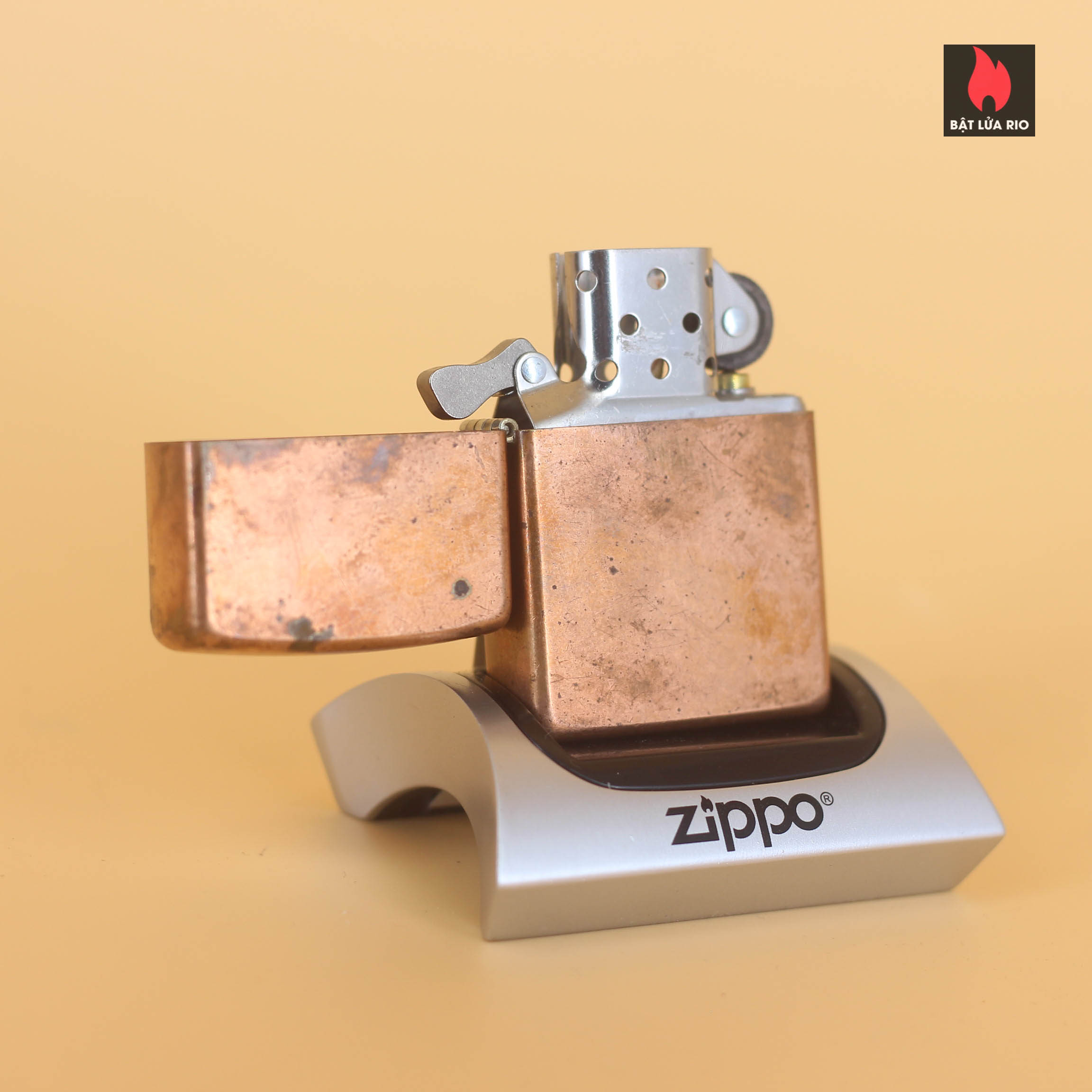 Zippo 2003 – Solid Copper – Đồng Đỏ Nguyên Khối - Marlboro Blend No27 3