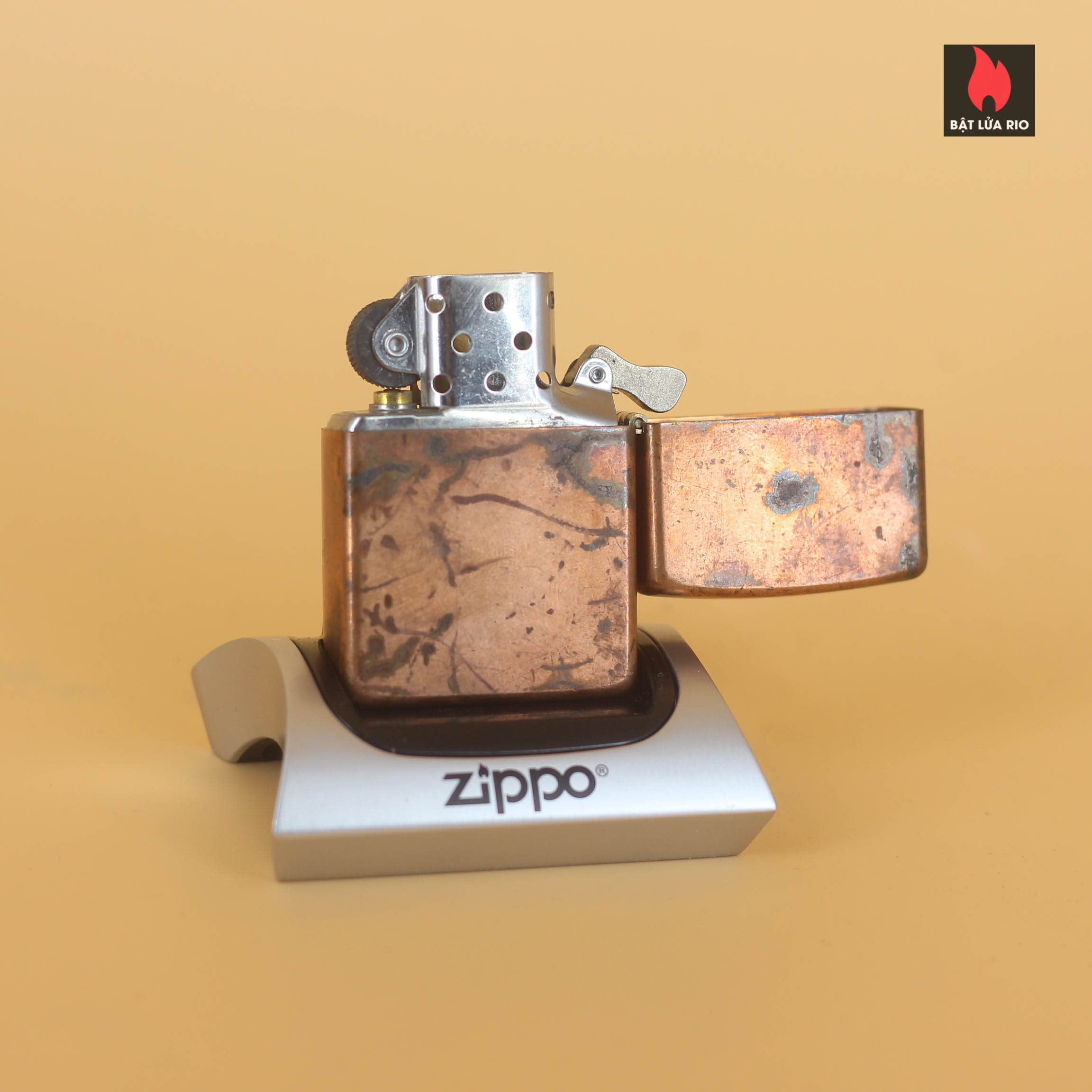 Zippo 2003 – Solid Copper – Đồng Đỏ Nguyên Khối - Marlboro Blend No27 5