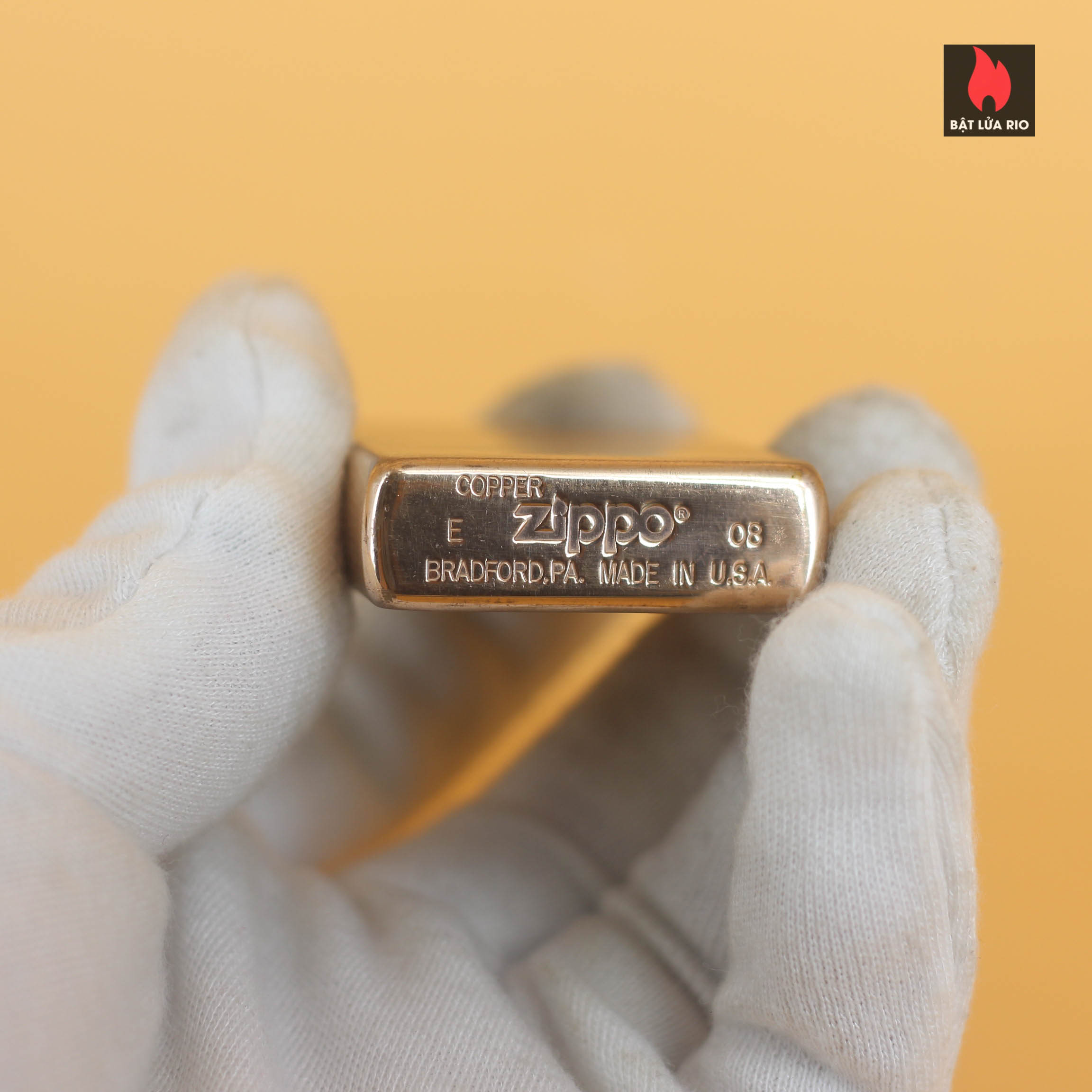 Zippo 2008 – Solid Copper – Đồng Đỏ Nguyên Khối