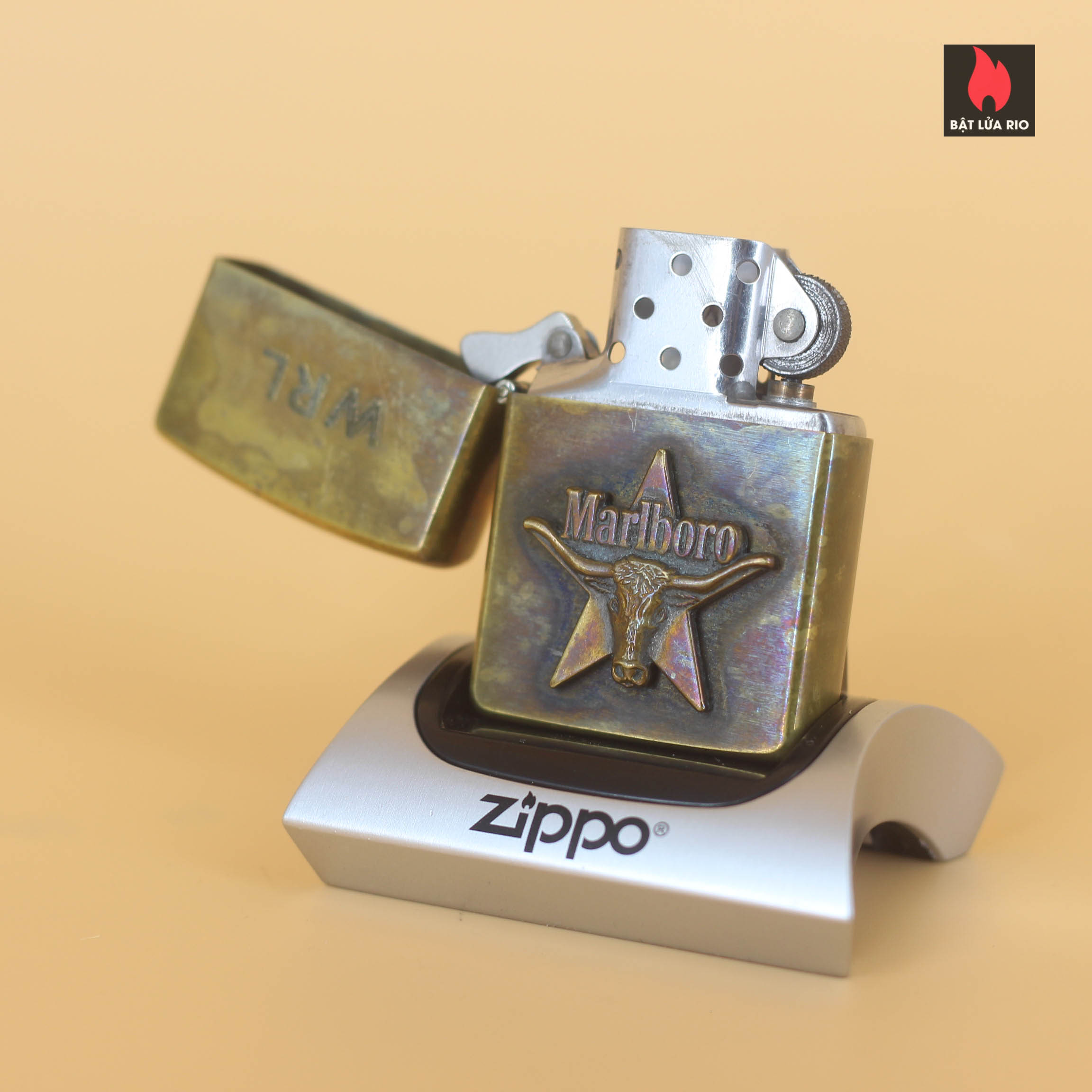 Zippo La Mã 1991 – Đồng Nguyên Khối – Marlboro Longhorns – WRL 3
