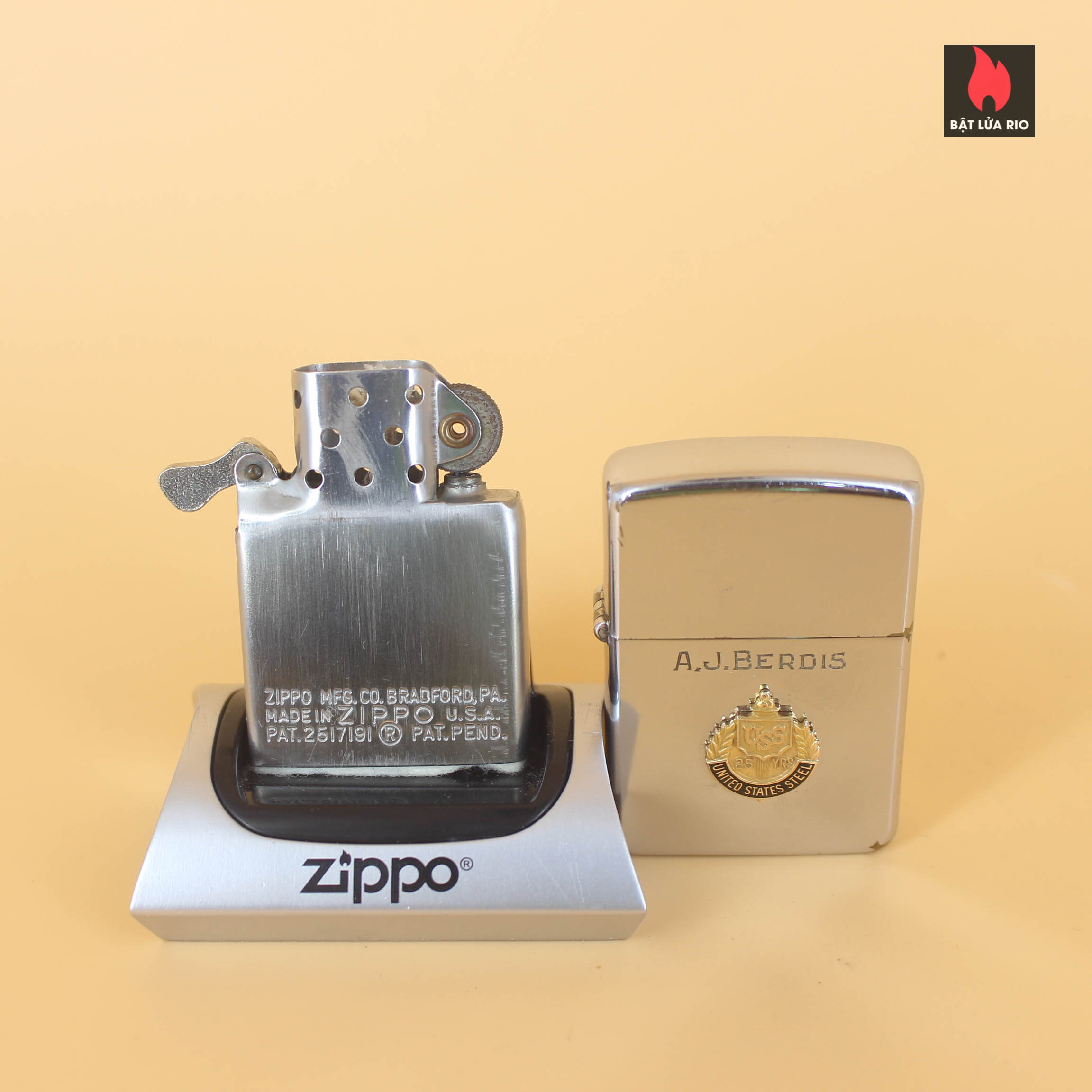 Zippo Xưa 1953-1954 – 25 Year United States Steel 9