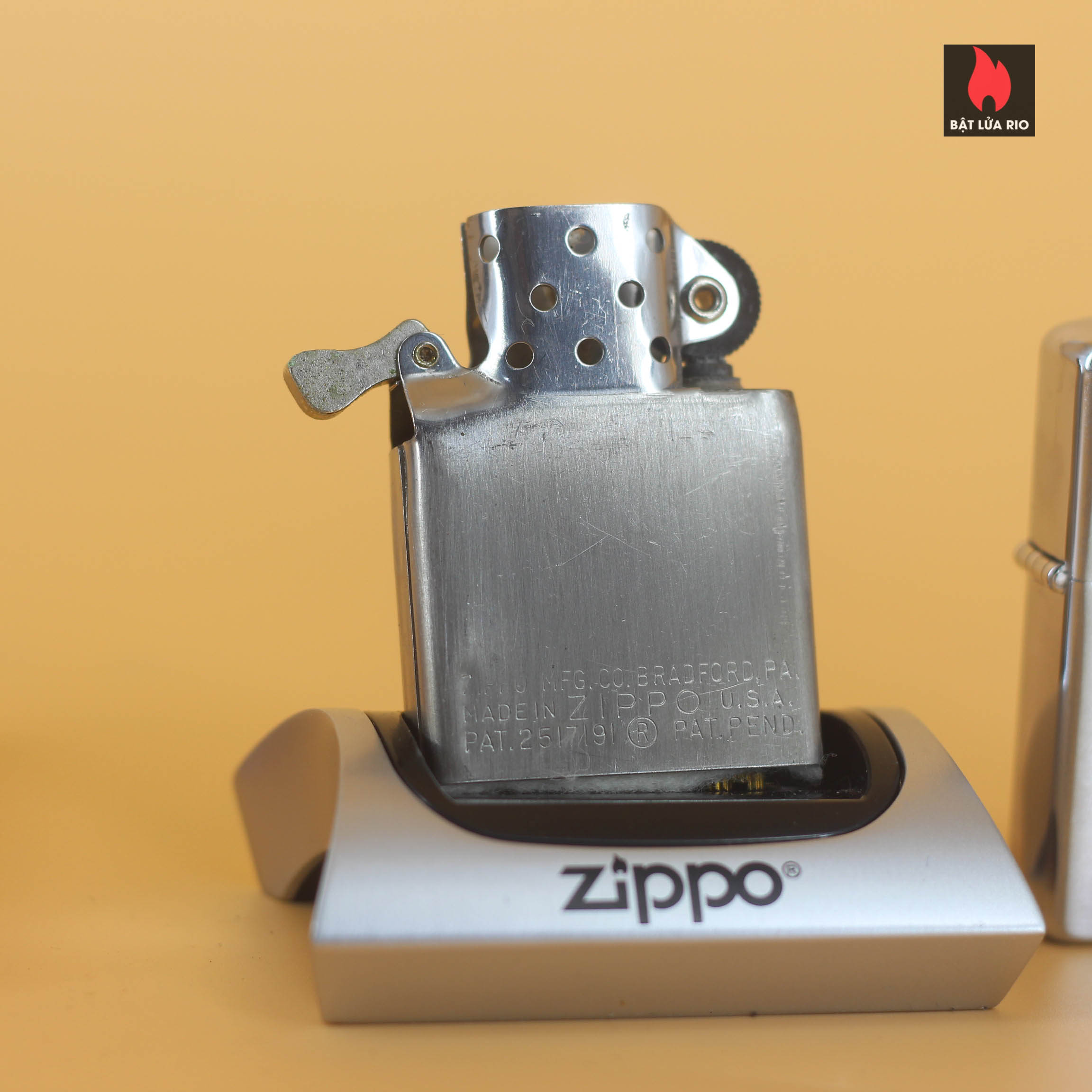Zippo Xưa 1958 – Brushed Chrome – Trơn 2 Mặt – Plain 13