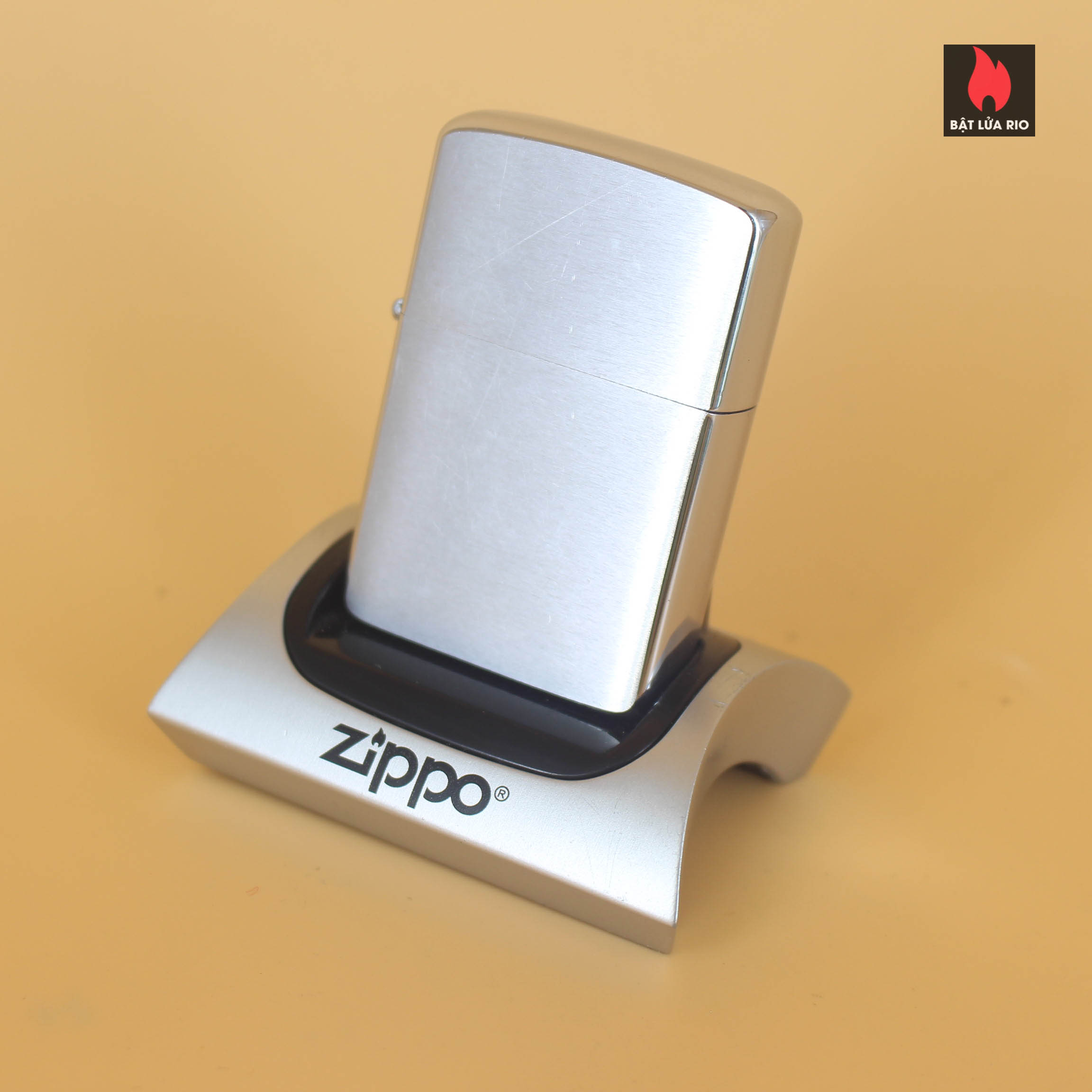 Zippo Xưa 1958 – Trơn 2 Mặt – Brushed Chrome – Used 1