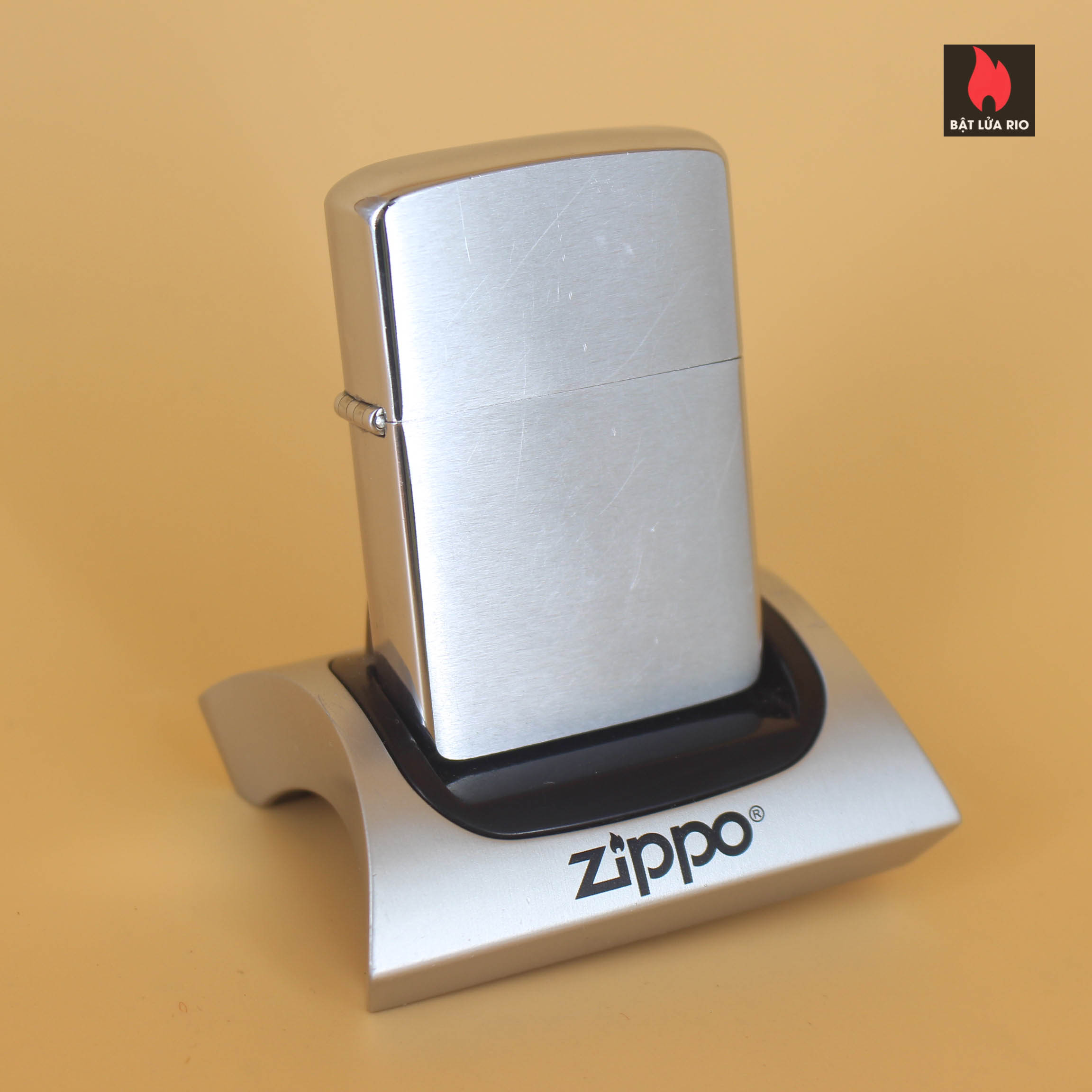Zippo Xưa 1958 – Trơn 2 Mặt – Brushed Chrome – Used