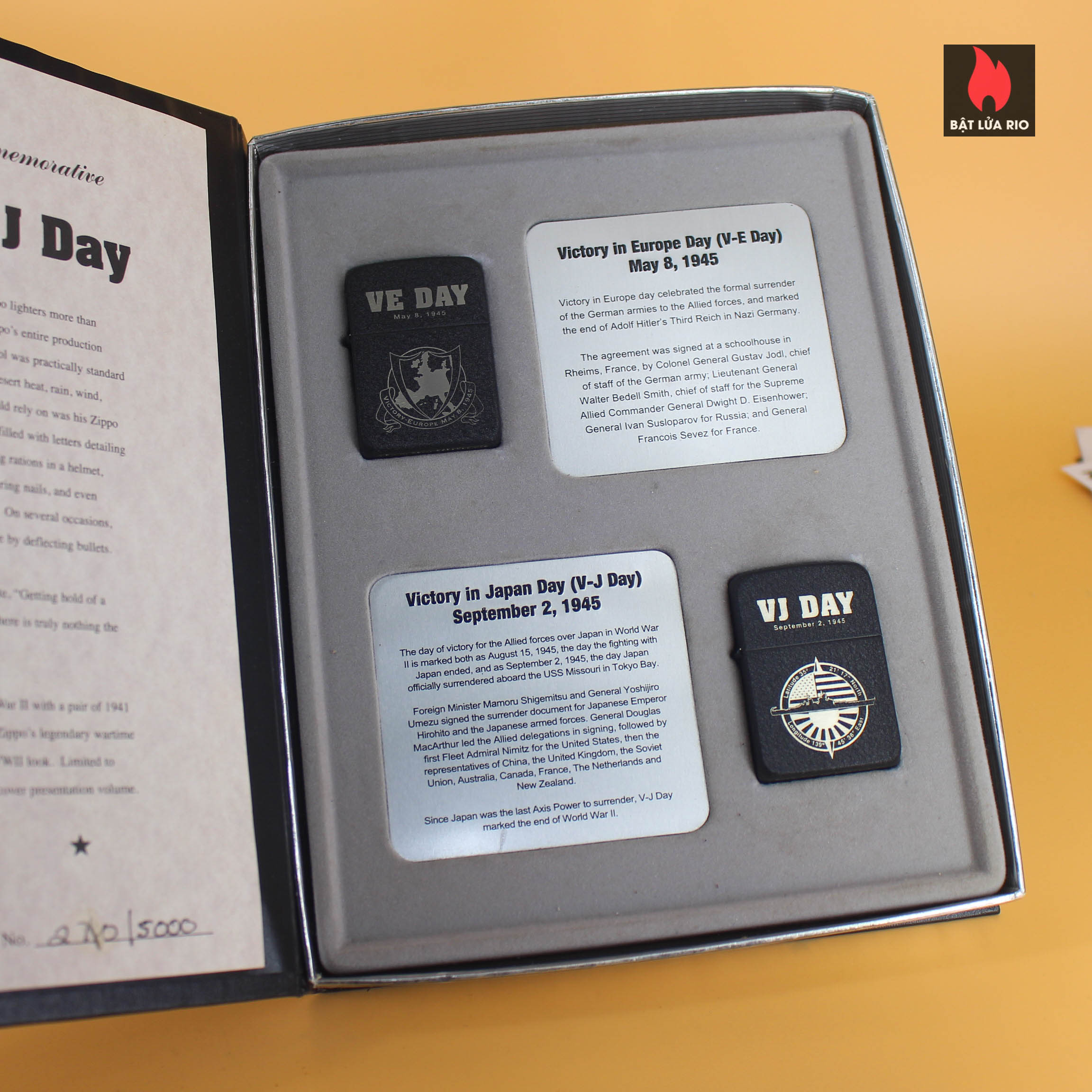 Set Zippo 2005 – Victory in Europe & Japan – WWII VE DAY & VJ DAY – 60th Anniversary 6