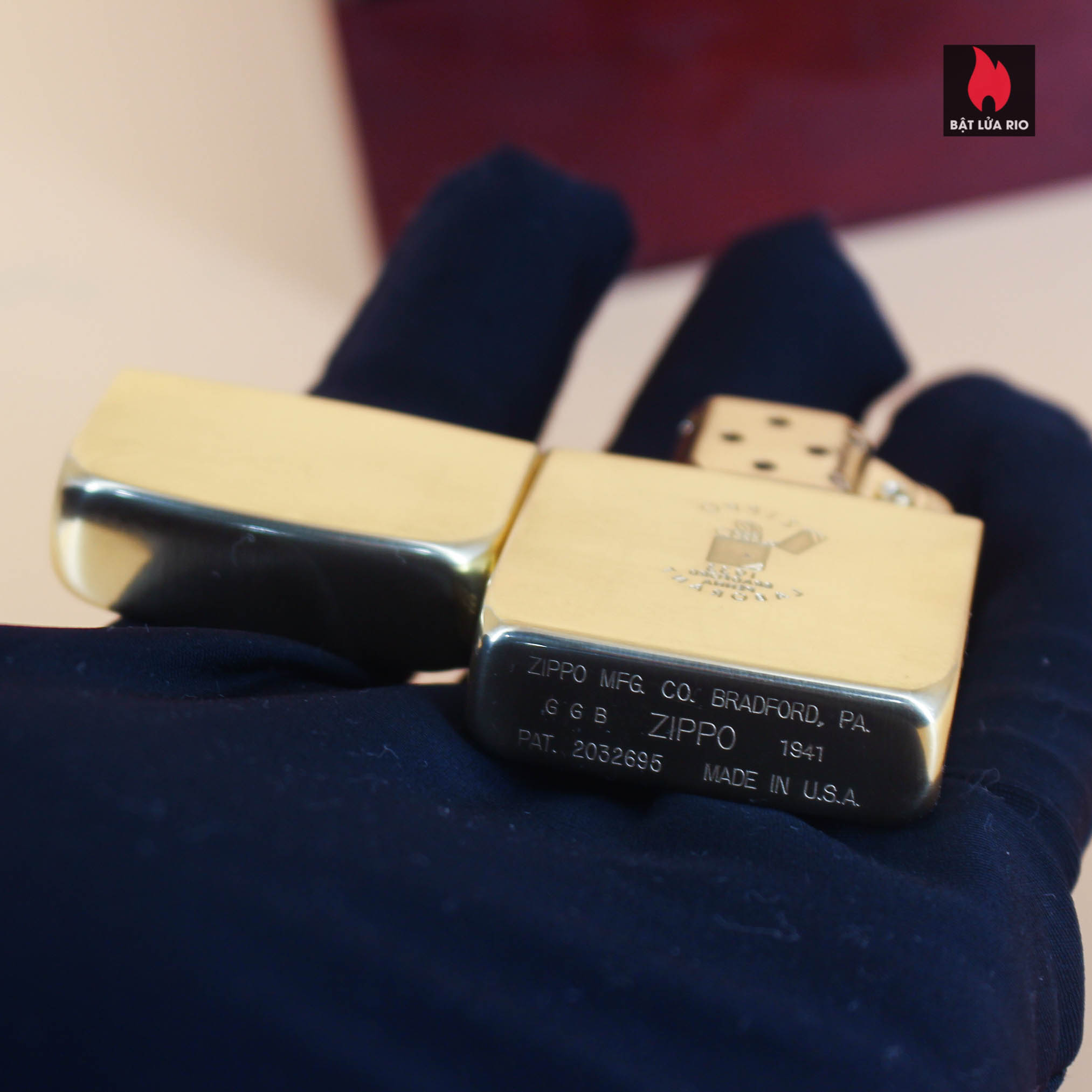 HIẾM - SIÊU PHẨM Zippo vàng nguyên khối Solid Gold 18K – Zippo Signet Lighter 18K Solid Gold - GGB 1941 - Giới hạn 300 chiếc trên toàn thế giới - Limited 24/300 6