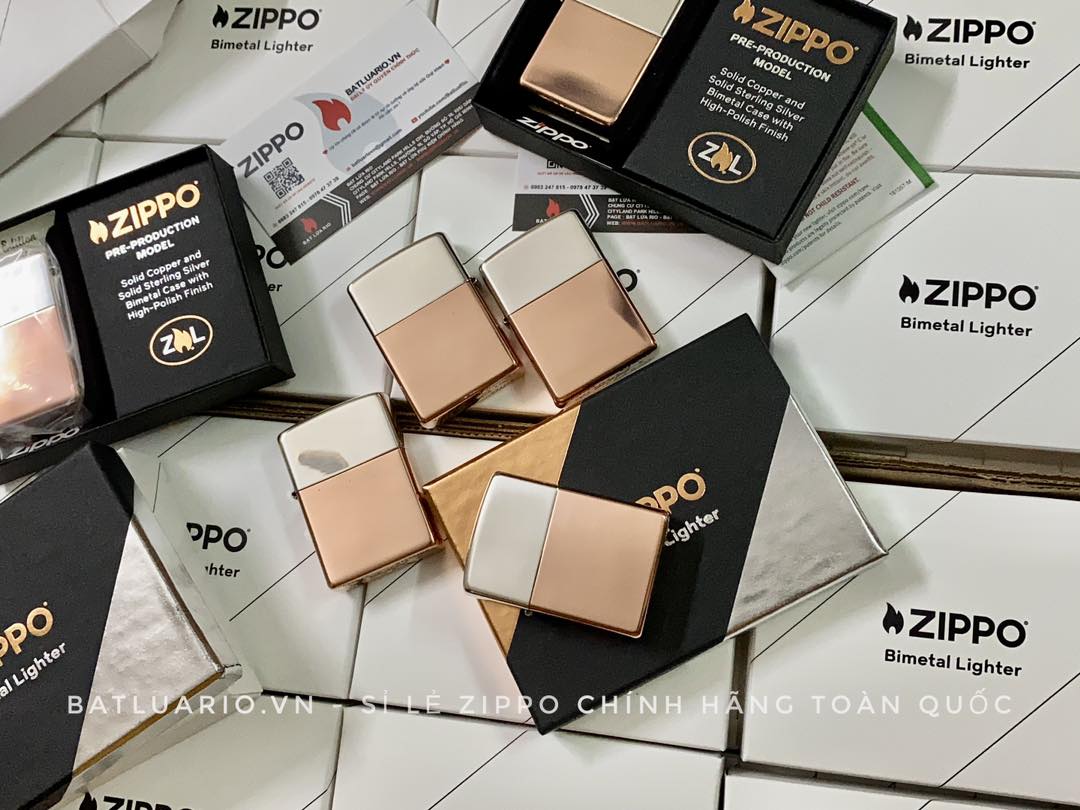 Zippo 48694 - Zippo Bimetal (Copper Bottom) - Zippo Bimetal Case - Sterling Silver Lid 21