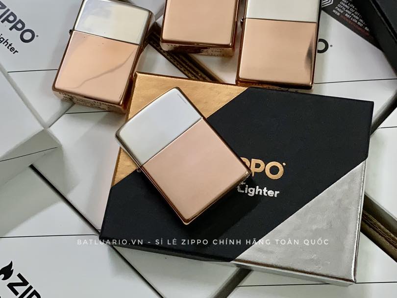 Zippo 48694 - Zippo Bimetal (Copper Bottom) - Zippo Bimetal Case - Sterling Silver Lid 25