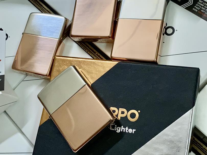 Zippo 48694 - Zippo Bimetal (Copper Bottom) - Zippo Bimetal Case - Sterling Silver Lid 28