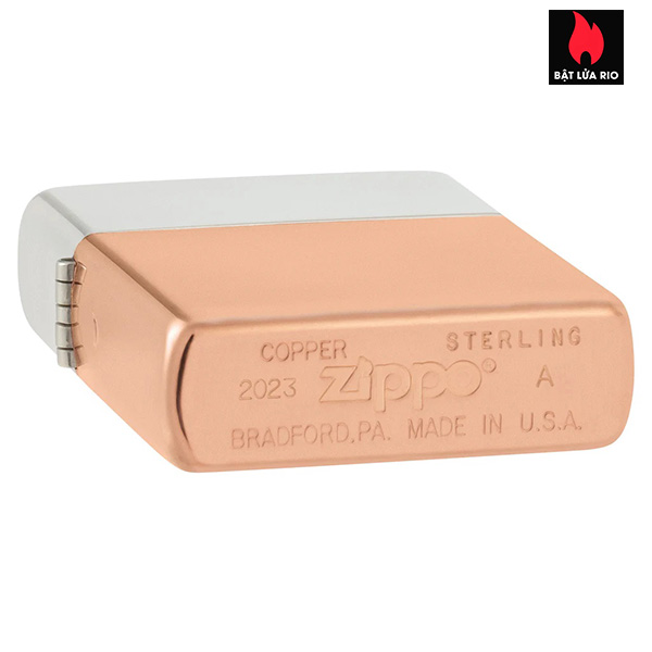 Zippo 48694 - Zippo Bimetal (Copper Bottom) - Zippo Bimetal Case - Sterling Silver Lid 3