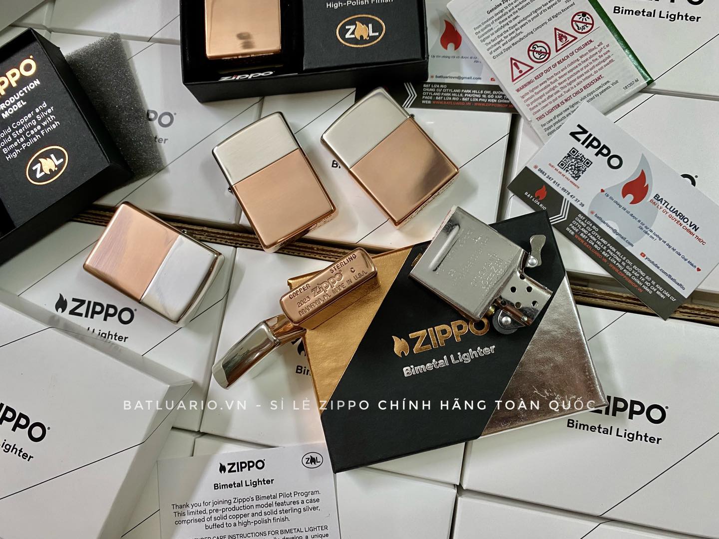 Zippo 48694 - Zippo Bimetal (Copper Bottom) - Zippo Bimetal Case - Sterling Silver Lid 34