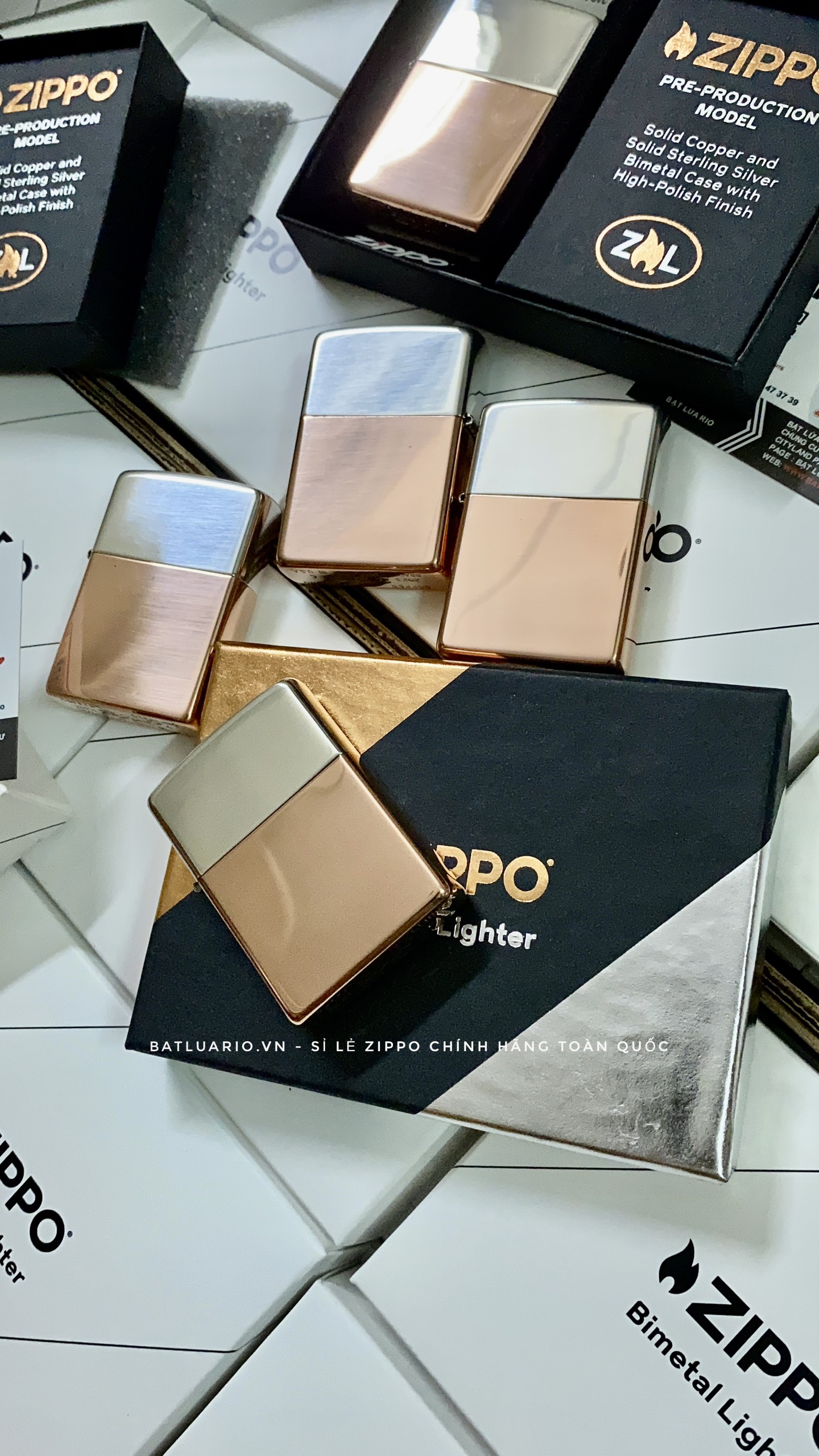 Zippo 48694 - Zippo Bimetal (Copper Bottom) - Zippo Bimetal Case - Sterling Silver Lid 61