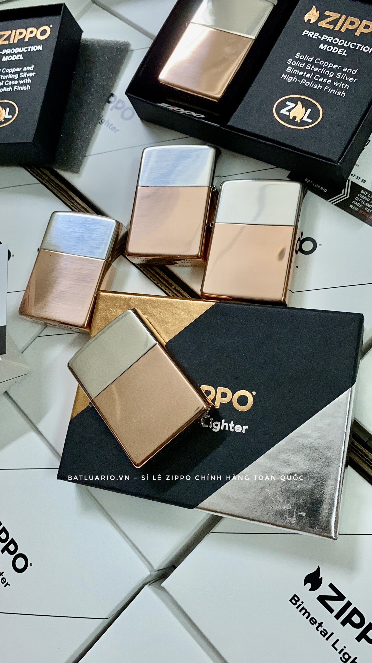 Zippo 48694 - Zippo Bimetal (Copper Bottom) - Zippo Bimetal Case - Sterling Silver Lid 62
