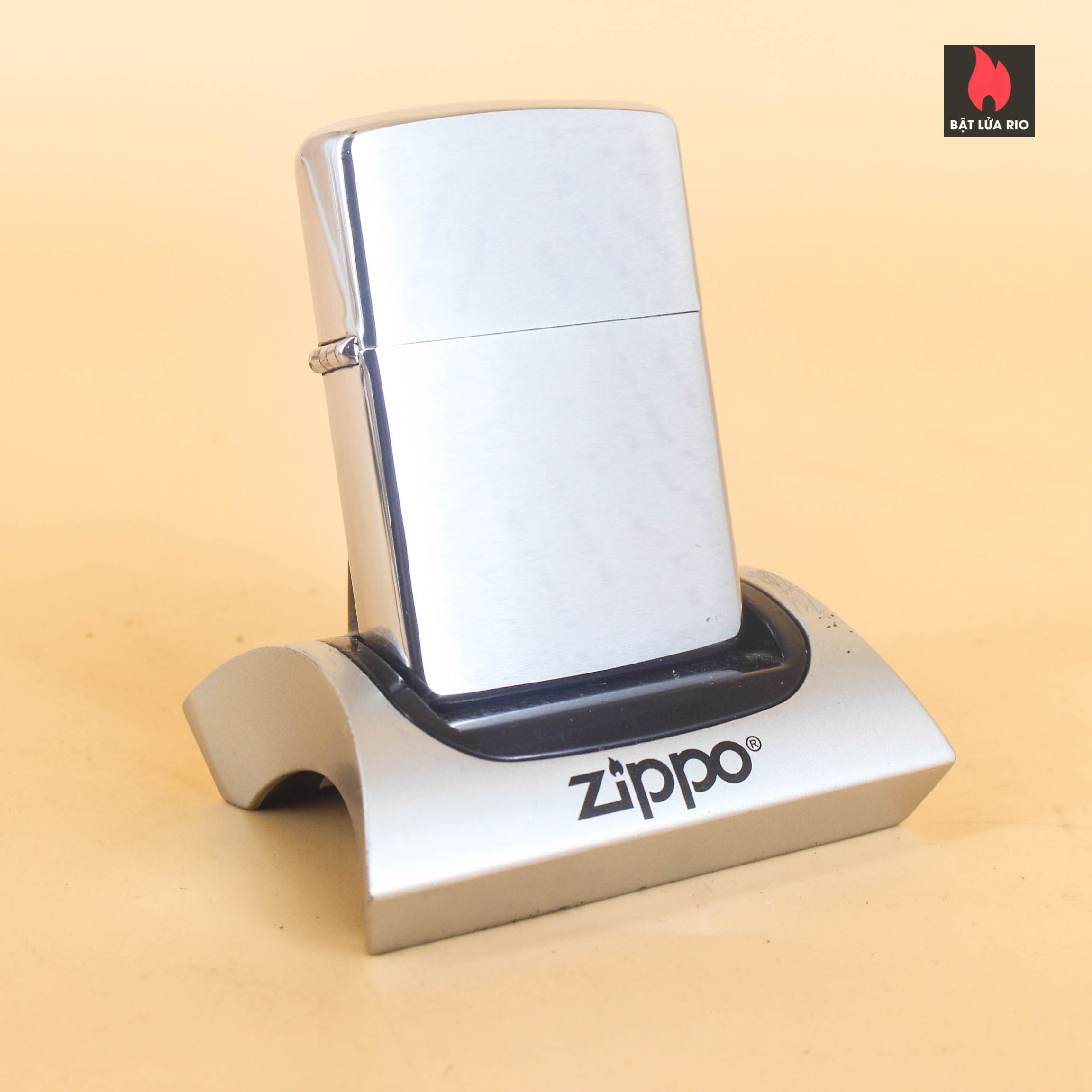 Zippo Xưa 1965 – Trơn 2 Mặt – Brushed Chrome – Plain
