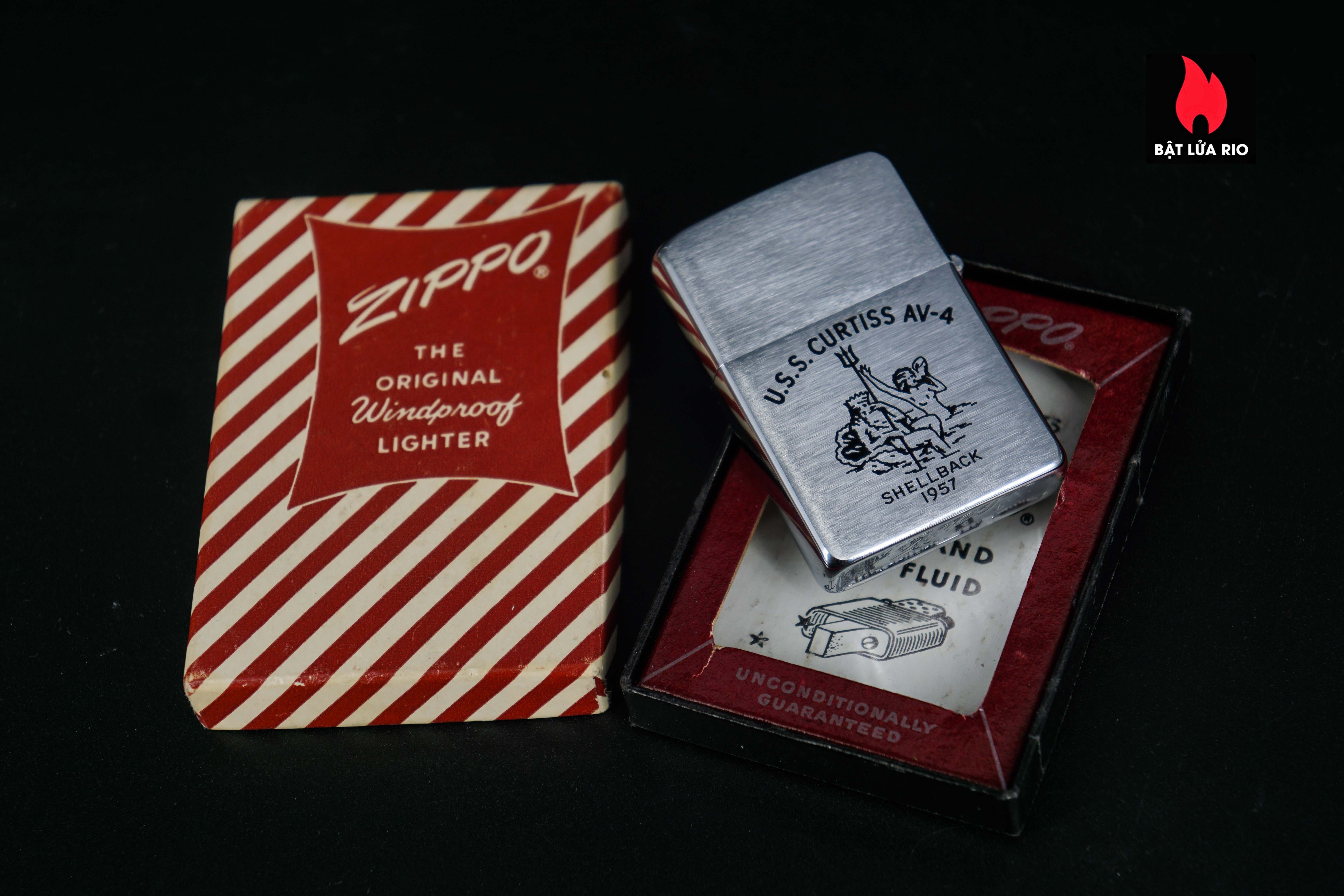 Zippo Xưa 1956 – USS Curtiss AV-4 – Deepfreeze II 3