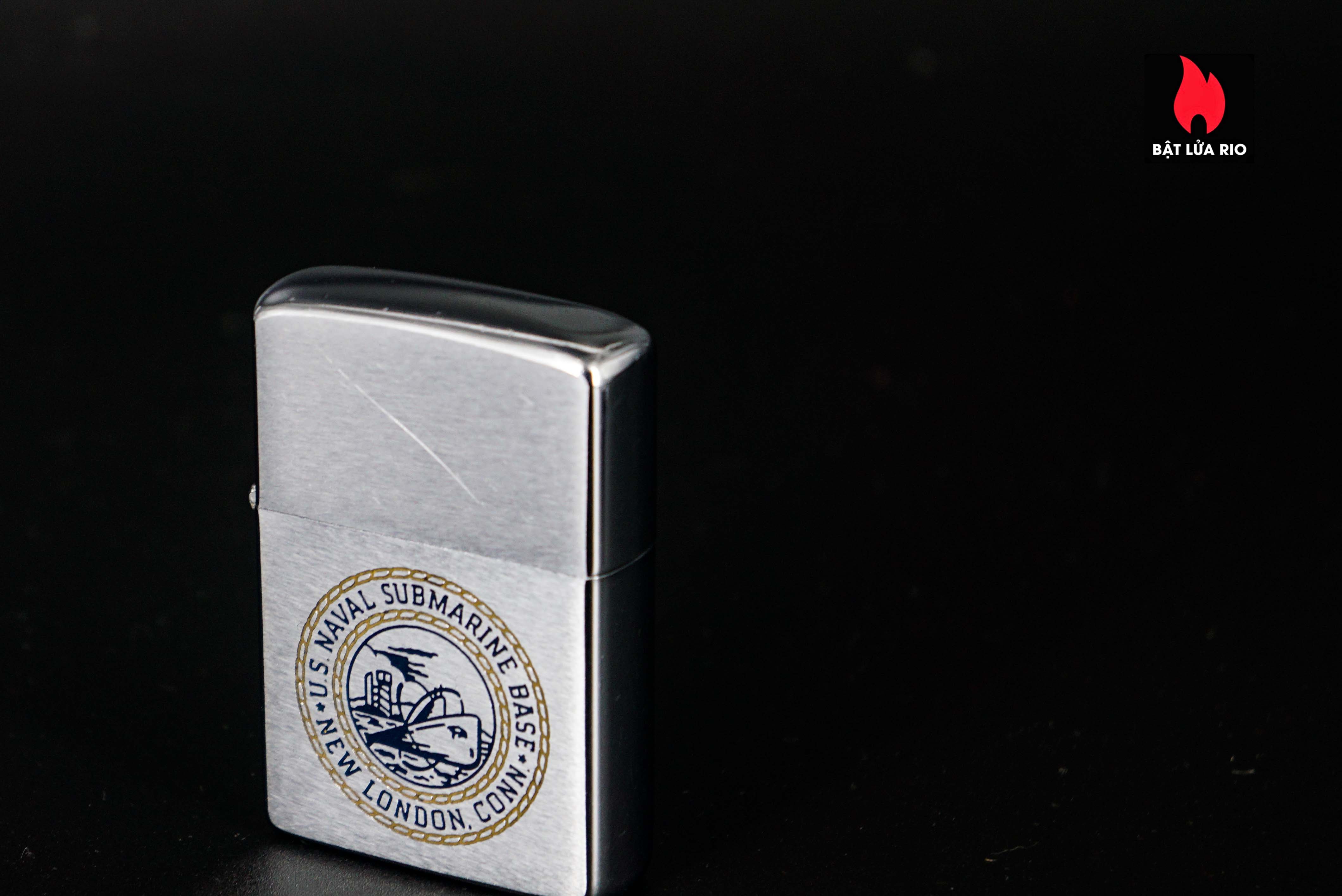 Vintage 1976 Zippo Slim lighter US Naval Submarine Base New