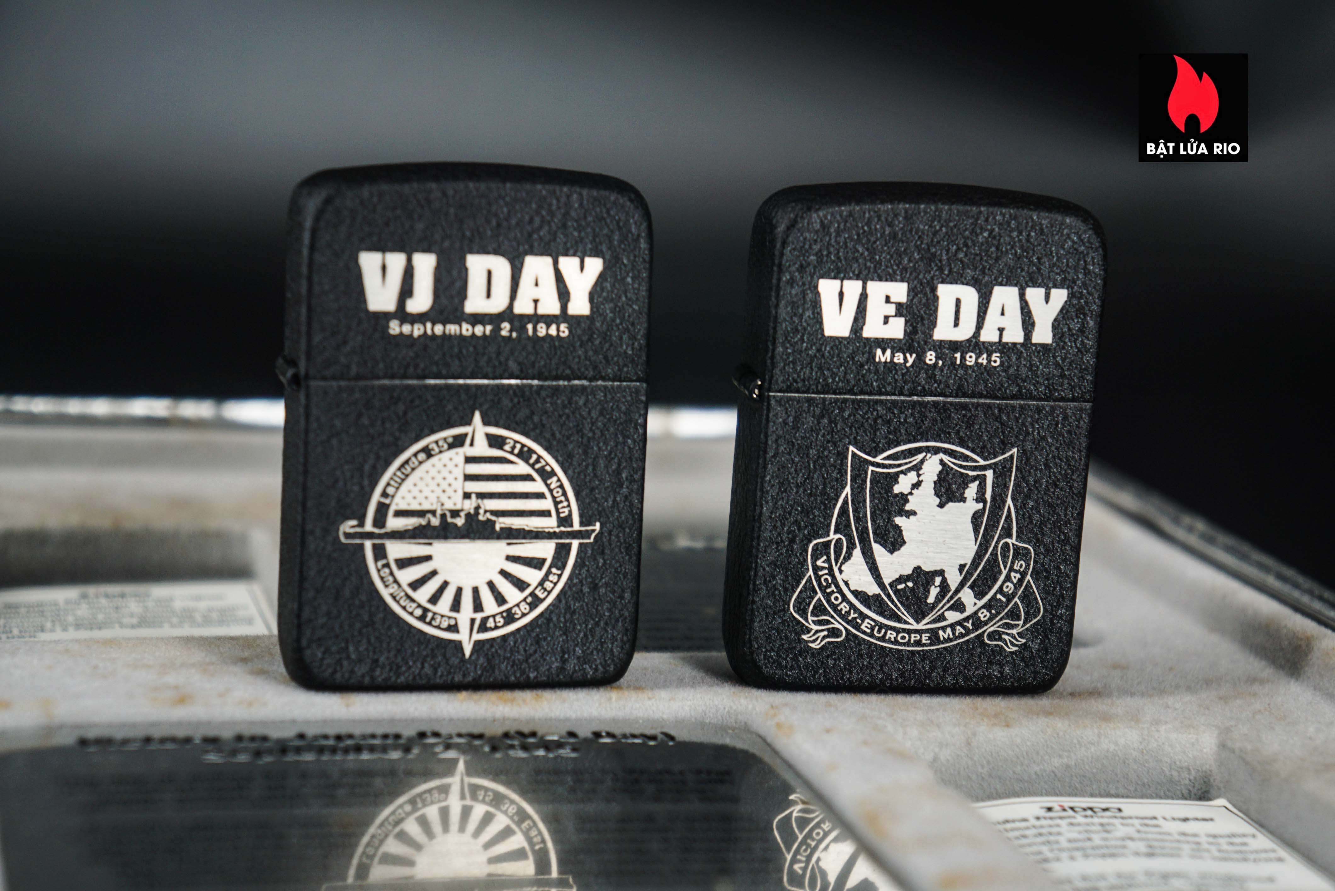 Set Zippo 2005 – Victory in Europe & Japan – WWII VE DAY & VJ DAY – 60th Anniversary – Limited 3539/5000 14